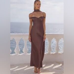 Runaway the Label Brown Off-Shoulder Dress - New